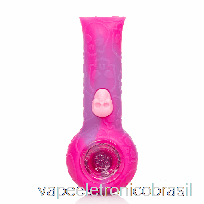 Vape Recarregável Stratus Silicone Crânio Mão Tubo Chiclete (magenta / Roxo)